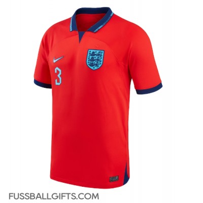 England Luke Shaw #3 Fußballbekleidung Auswärtstrikot WM 2022 Kurzarm